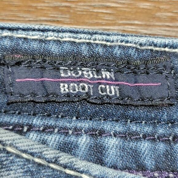 Vigoss Classic Denim Boot Cut Jeans w/ Bling Back Pockets - Size W29 L33 - Picture 7 of 10